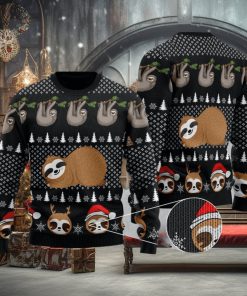 Cute Sloth Santa Knitting Pattern Ugly Christmas Sweater