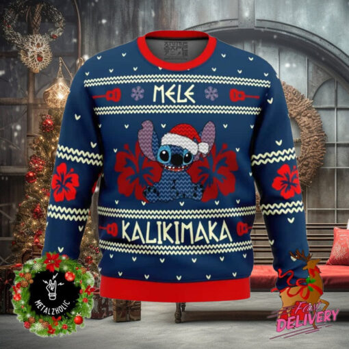 Cute Stitch Mele Kalikimaka Movie Holiday Christmas Gift For Family And Friends Ugly Sweater