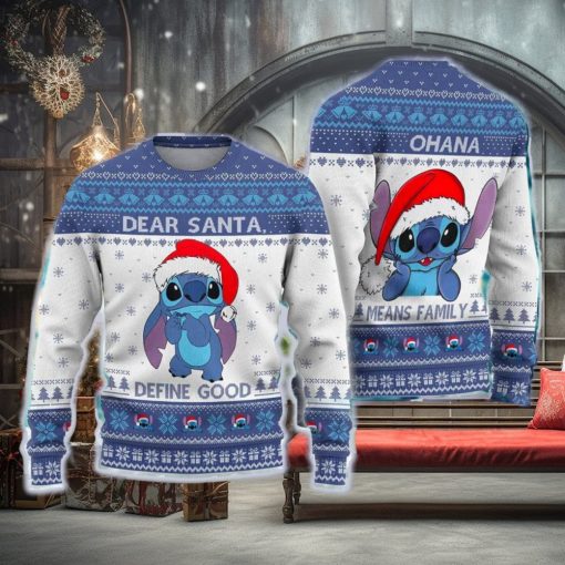 Cute Stitchmas Ugly Christmas Sweater Dear Santa Define Good Gift For Men Women Means Family Xmas