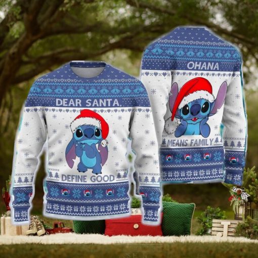 Cute Stitchmas Ugly Christmas Sweater Dear Santa Define Good Gift For Men Women Means Family Xmas