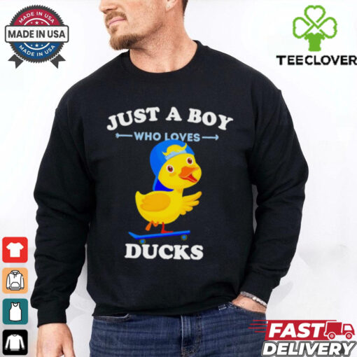 Cute cartoon for duck lover just a boy who loves ducks shirt