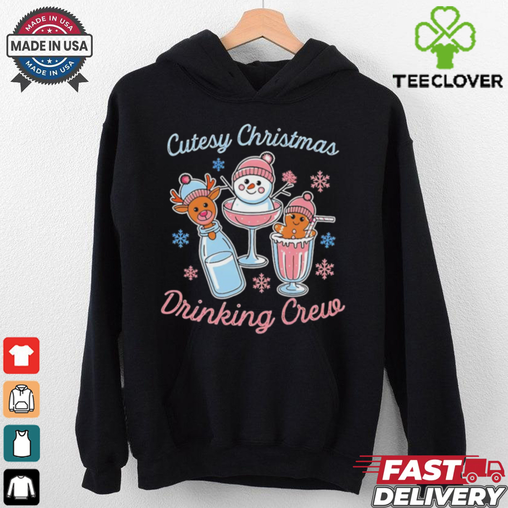 Cutesy Christmas drinking crew snowman reindeer and gingerbread shirt Cutesy Christmas drinking crew snowman reindeer and gingerbread shirt