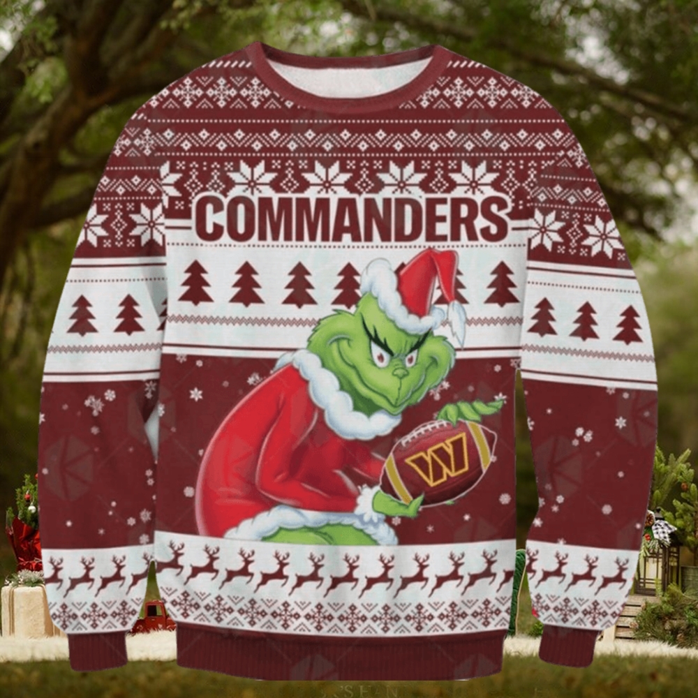 Washington Commanders Grinch Ugly Christmas Sweaters Washington Commanders Grinch Ugly Christmas Sweaters
