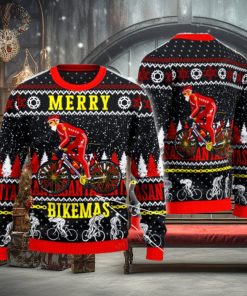 Cycling Lovers Gift Merry Bikemas Ugly Christmas Sweater 3D Gift For Men And Women