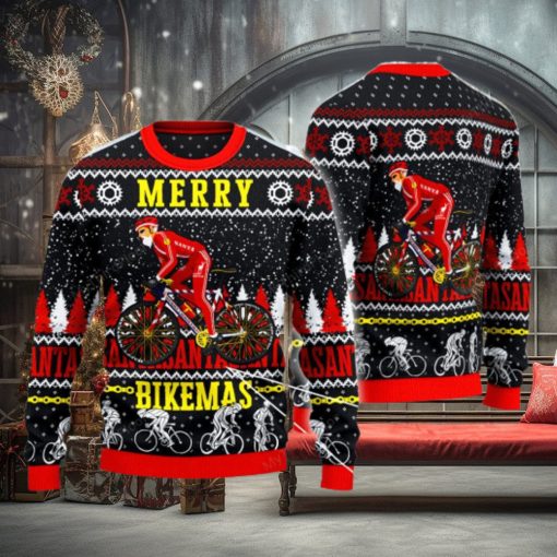 Cycling Lovers Gift Merry Bikemas Ugly Christmas Sweater 3D Gift For Men And Women