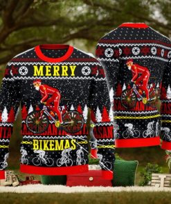 Cycling Lovers Gift Merry Bikemas Ugly Christmas Sweater 3D Gift For Men And Women