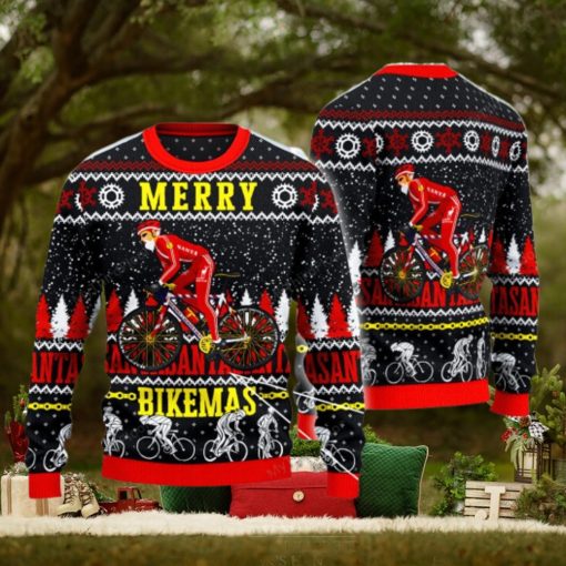 Cycling Lovers Gift Merry Bikemas Ugly Christmas Sweater 3D Gift For Men And Women