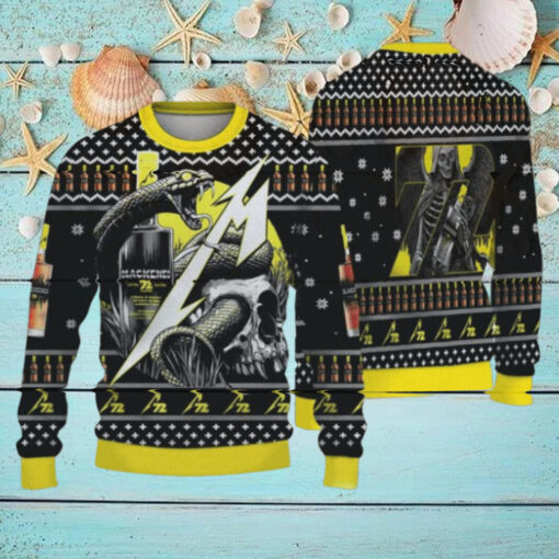 Metallica Blackened Whiskey 72 Seasons Snakes And The Death Knitted 2024 Christmas Ugly Sweater