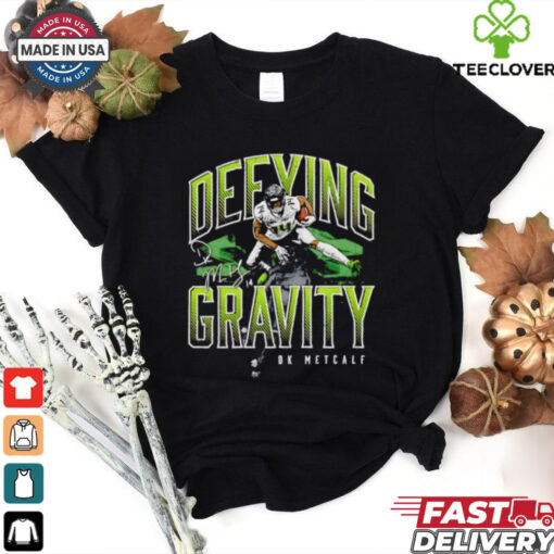 D.K. Metcalf Seattle Seahawks defying gravity hurdle signature shirt