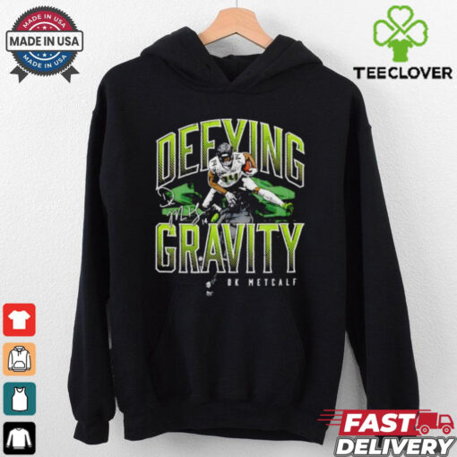 D.K. Metcalf Seattle Seahawks defying gravity hurdle signature shirt