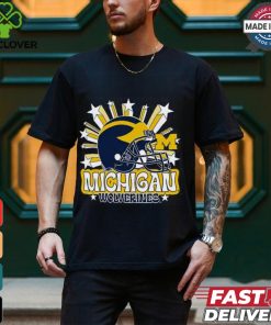 Image One Men's Michigan Wolverines Grey Helmet Star T Shirt