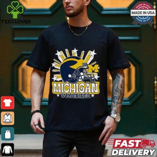 Image One Men’s Michigan Wolverines Grey Helmet Star T Shirt