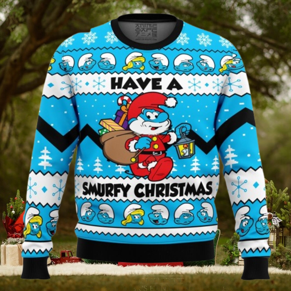Have a Smurfy Christmas Smurfs Ugly Christmas Sweater Have a Smurfy Christmas Smurfs Ugly Christmas Sweater