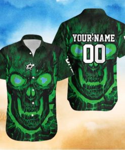 DALLAS STARS SKULL 3D PERSONALIZED HAWAIIAN SHIRT 1