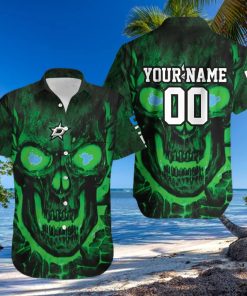 DALLAS STARS SKULL 3D PERSONALIZED HAWAIIAN SHIRT 1