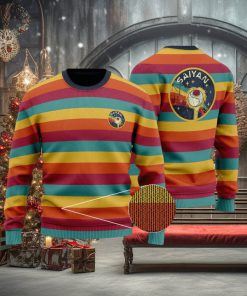 DBZ Adorable Saiyan Ship Logo Retro Rainbow Ugly Sweater