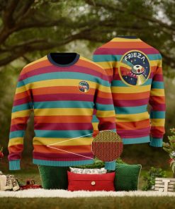 DBZ Cute Frieza Ship Logo Retro Rainbow Ugly Sweater
