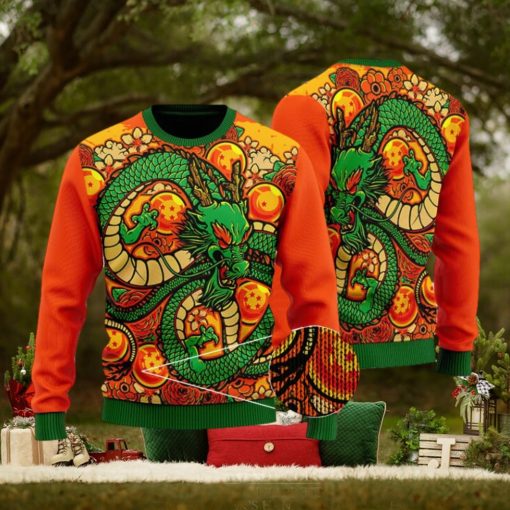 DBZ Eternal Shenron Vibrant Artwork Cool Ugly Xmas Sweater