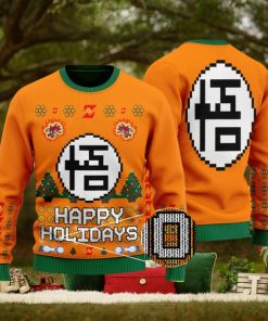 DBZ Goku Kanji Logo Happy Holidays Ugly Christmas Sweater