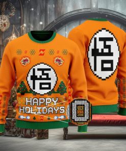 DBZ Goku Kanji Logo Happy Holidays Ugly Christmas Sweater