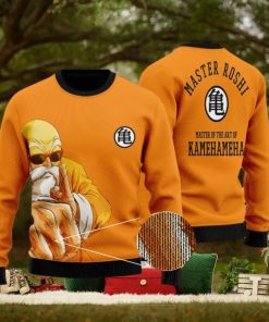 DBZ Master Roshi Punch Turtle Kanji Orange Ugly Sweater