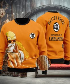 DBZ Master Roshi Punch Turtle Kanji Orange Ugly Sweater