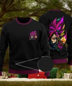 DBZ Pink Rose Goku Black Logo Ugly Xmas Sweater