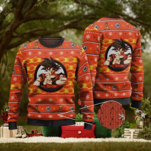DBZ Serious Goku Artwork Ugly Christmas Sweater