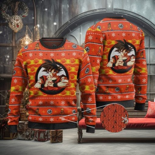 DBZ Serious Goku Artwork Ugly Christmas Sweater