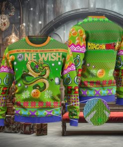 DBZ Shenron One Wish Art Ugly Christmas Sweater