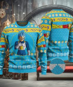 DBZ Vegeta Over 9000 Blue Ugly Christmas Sweater