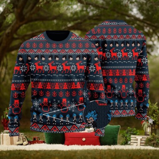 DBZ Vegeta Saiyan Pattern Ugly Christmas Sweater
