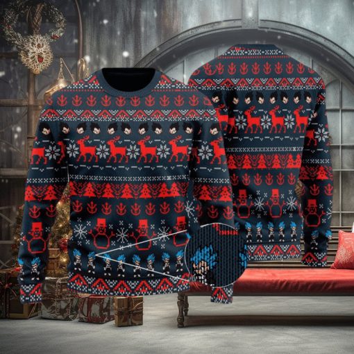 DBZ Vegeta Saiyan Pattern Ugly Christmas Sweater