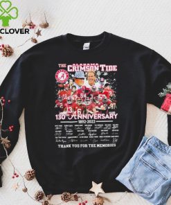 The Alabama Crimson Tide 130th Anniversary Signature Thank You For The Memories Shirt