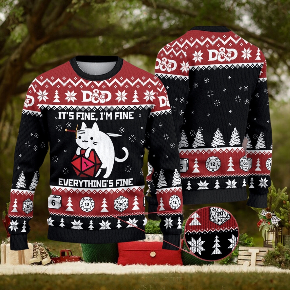 D&D Dragon Sweater Funny Cat It’s Fine Everything Fine 3D All Over Printed Ugly Christmas Sweater D&D Dragon Sweater Funny Cat It’s Fine Everything Fine 3D All Over Printed Ugly Christmas Sweater
