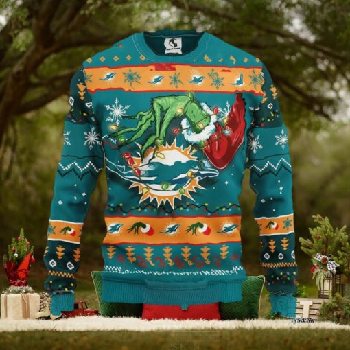 Miami Dolphins Grinch Christmas Ugly Sweater