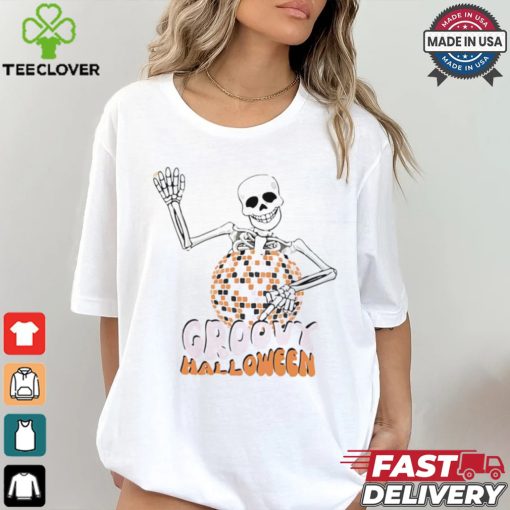 Skeleton disco ball groovy Halloween shirt