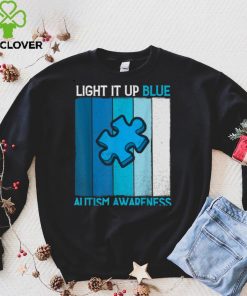 Light It Up Blue Autism Awareness Puzzle Vintage Mom Dad Kid T Shirt