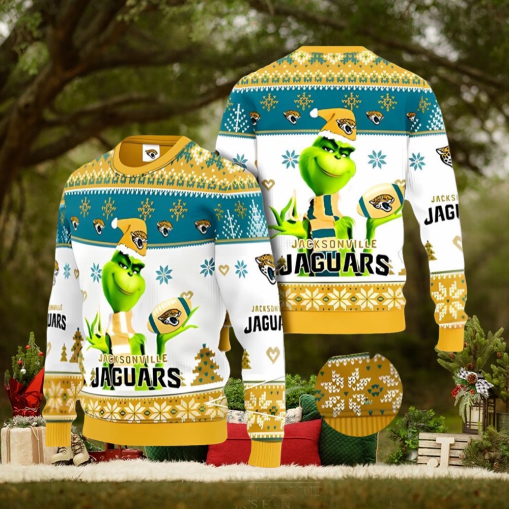 Jacksonville Jaguars Grinch Ugly Christmas Sweater Xmas 3D Printed Christmas Sweater Gift