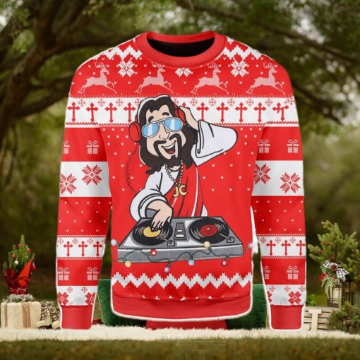 DJ Jesus Funny Party Ugly Christmas Sweater Xmas Gift Men And Women Christmas Sweater