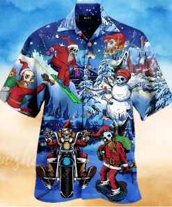 Buy Merry Chrismas With Skull Unisex Hawaiian Shirt