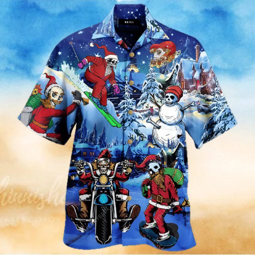 Buy Merry Chrismas With Skull Unisex Hawaiian Shirt