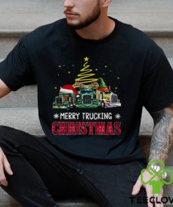 Merry Trucking Christmas Three Truck Wearing Hat Classic T Shirt