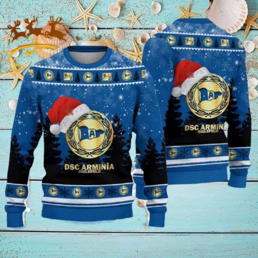 DSC Arminia Bielefeld Ugly Christmas Sweater Santa Hat Logo Tree Gift For Men And Women