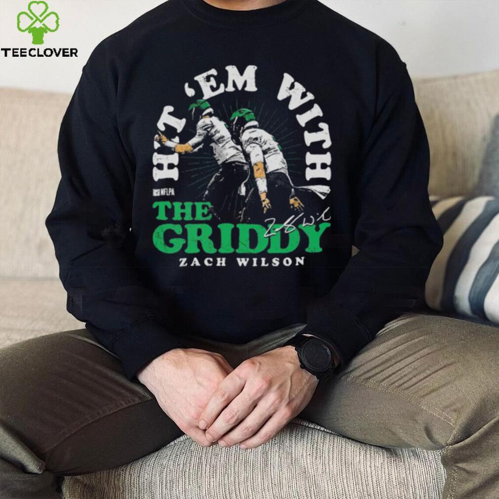 Zach Wilson New York Jets Hit 'Em With The Griddy Signature Shirt