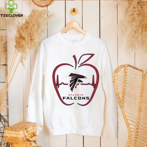 Apple Heartbeat Teacher Symbol Atlanta Falcons T Shirt