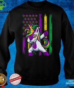 Dabbing Jester Unicorn Flag Mardi Gras Shirt, Kids Girls T Shirt