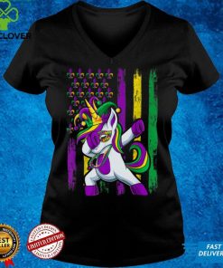 Dabbing Jester Unicorn Flag Mardi Gras Shirt, Kids Girls T Shirt