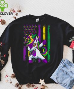 Dabbing Jester Unicorn Flag Mardi Gras Shirt, Kids Girls T Shirt