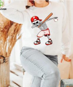 Dabbing Skeleton Baseball Funny Skull Halloween Costume T Shirt